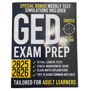 GED Exam Prep 2025-2026 Guide mit 10 vollständigen Praxistests & bewährten Strategien - Bild 1 von 2