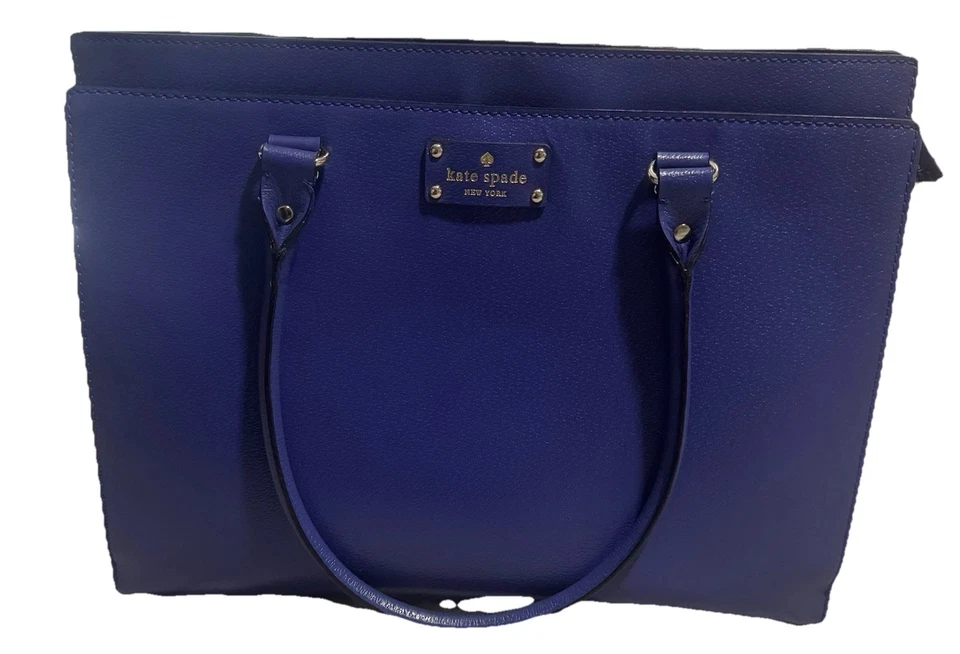 Kate Spade Wellesley Durham Satchel Blue Leather Purse Handbag Cute Bag XL - Image 1 of 4