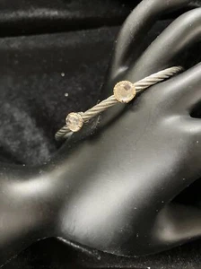 Philippe Charriol Edelstahl Kabelarmband mit zwei CZ Stationen - Bild 1 von 3