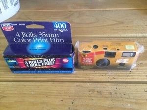 Rite Aid 400 35mm Color Print Film 4 Rolls + Camera - Picture 1 of 5
