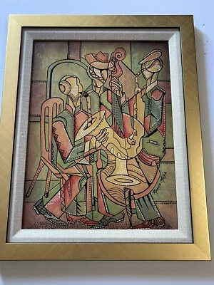 Pintura Original Ricardo Maya Auténtica Modernista Cubana Nicaragua Abstracta 16" Foto 1 de 4