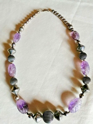 COLLANA IN ARGENTO E AMETISTA - Immagine 1 di 4