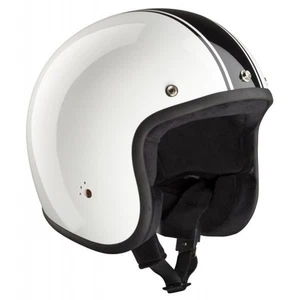 Casco BANDIT Jet Homologado "Classic" Blanco con franja negra  - Imagen 1 de 1