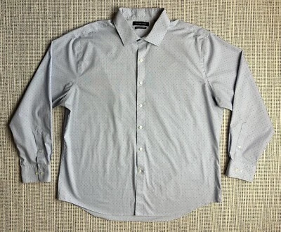 Tommy Hilfiger Athletic Fit Mens 18 34/35 XL Blue Dotted Button Up Shirt Stretch - Image 1 of 4