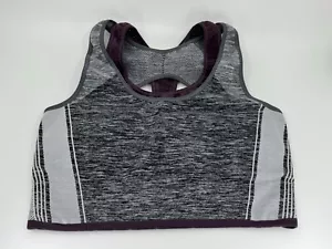 Athleta Gray Purple Sports Bra Large - Picture 1 of 3