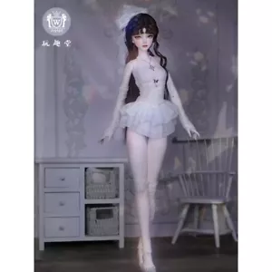 Komplettset 1/3 Harz BJD Puppe Gelenkpuppen Frauen Mädchen handgefertigt weißes Kleid Geschenk Spielzeug - Bild 1 von 7