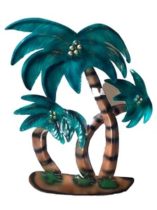 DREIFACHPALME HANDGEFERTIGT AUS METALL WANDBILD TROPISCH TIKI TROPISCH WOHNDEKO - Bild 1 von 1