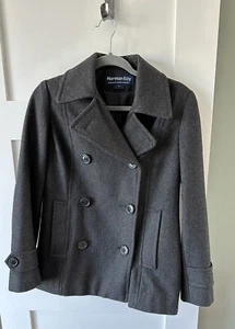 VINTAGE WOMENS HERMAN KAY Double Breasted COAT - 60% WOOL - SIZE Petite Small - Picture 1 of 6