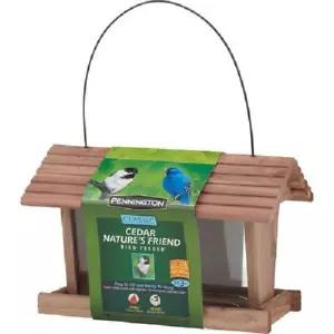 Wild Bird Feeder 3 Lbs Capacity Pennington Cedar Hanging Feeders Viewing Window - Picture 1 of 6