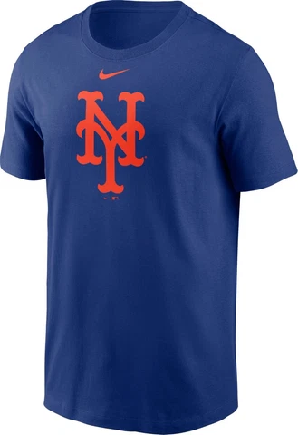 NIKE NEW YORK METS MLB MEN'S ROYAL LOGO SHORT SLEEVE SHIRT LARGE Cover