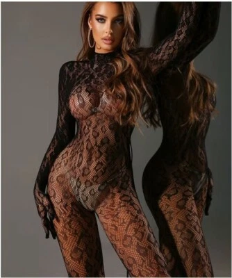 💋Sexy Zentai Overall Catsuit langarm  S- L Nylon transparent Body one Size💋 - Bild 1 von 4