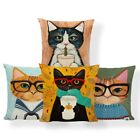 Customized Cartoon Pillowcase Orange Cat Leaves Scarf Square Pillow Living Room