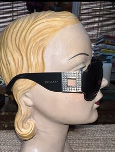 Gafas de sol cuadradas con estrás BVLGARI NEGRAS #8018-B, ¡¡BLING BLING!!! - Imagen 1 de 10