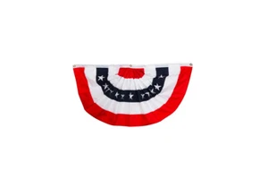 Patriotic Bunting USA 36" x 18" Pleated Banner with Grommets Briarwood Lane - Picture 1 of 4