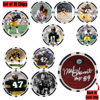 Mel Blount SIGNED Poker Chip Set (10) - Top 100 NFL Football Player - Image 1 of 2