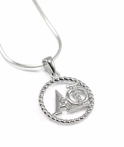 Colgante de cuerda de plata esterlina Alpha Phi con diamantes simulados, ¡NUEVO!*** - Imagen 1 de 2