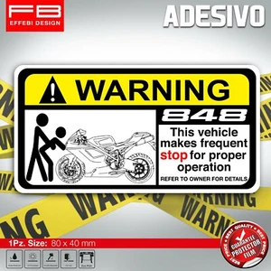 Adesivo Stickers 848 R S Corse Warning Avvertenze Sexy Stop Bike - Picture 1 of 1