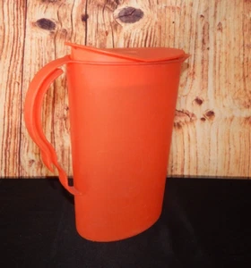 Tupperware Sheer Impressions 2.2 Quart Slim Rocker Top Pitcher ~ Orange ~ #3333 - Picture 1 of 7