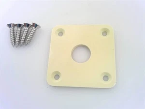 True Custom Shop® Vintage Cream Jack Plate w/h Chrome Screw fits Gibson Les Paul - Picture 1 of 4