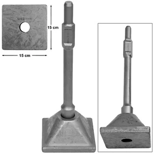 Bodenverdichter Stampferplatte Betonstampfer Hammer 15x15 cm Hex Erdstampfer 9kg - Bild 1 von 7