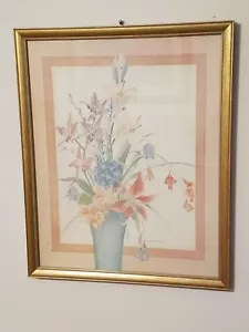 Gloria Eriksen Framed Spring Arrangement Print Flowers Floral - Picture 1 of 8