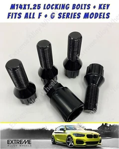 Black Alloy Wheel Locking Bolt For Bmw i3 i8 X1 F48 X2 F49 F25 G01 45mm M14x1.25 - Picture 1 of 4