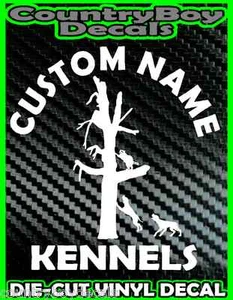 CUSTOM Dog KENNELS Vinyl DECAL Sticker Hunt Hunting Coon Deer Diesel Truck Car - Bild 1 von 2