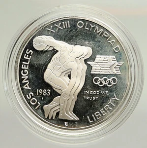 1983 S UNITED STATES Los Angeles 23rd Olympics Proof Silver Dollar Coin i94825 - Picture 1 of 3