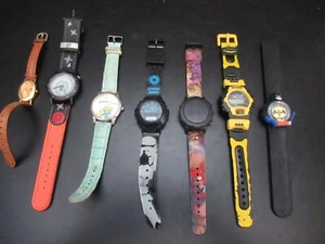 LOT OF 7 MOVIE & TV SHOW WATCHES BATMAN NARUTO SMURF STAR WARS POOH FIVE NIGHTS - Picture 1 of 11