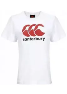 Canterbury CCC Logo Kids Boys White T-Shirt Tee BNWT E744093 - Picture 1 of 4