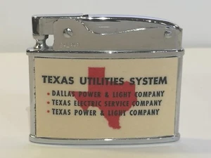 Flaches Werbefeuerzeug Texas Utilities System Made In Japan - Bild 1 von 3