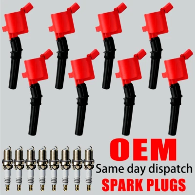8X OEM Ignition Coil & 8X Iridium Spark Plugs For Ford F150 4.6/5.4L DG508 FD503 - Изображение 1 из 4