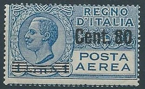 1927 REGNO POSTA AEREA SOPRASTAMPATO 80 CENT SU 1 LIRA MNH ** - RR13721 - Picture 1 of 1