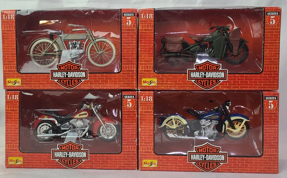 Harley-davidson Motor Cycles H-d Custom Series 34 Maisto Plastic Toy 1 18