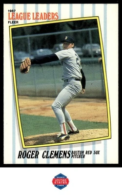 1987 Fleer League Leaders #10 Roger Clemens - Image 1 of 2