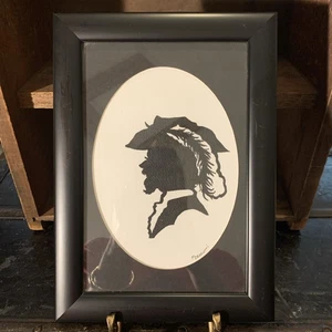 Mary Dezzutti Ink Silhouette “Put A Feather In Your Cap” Framed Art. 7.5”x10.5” - Picture 1 of 7