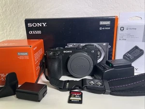 SONY a6500 Camera w Lens 16-50mm Batteries Charger Shutter Count Count 2167 - Picture 1 of 23