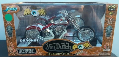 Jada Toys Von Dutch Kustom Cycles Dragnut Rojo y Blanco Escala 1:10 Diecast Foto 1 de 4