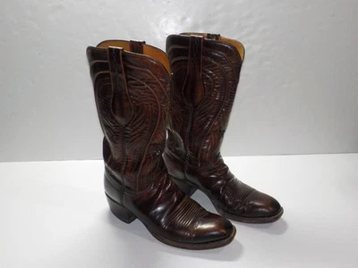 Lucchese Western Leather Cowboy Boots 2083ZZ San Antonio Goat Skin Mens SZ 6.5 D - Photo 1/4
