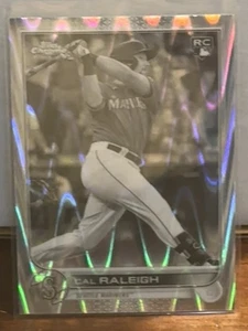 2022 Topps Chrome Sonic Black & White RayWave Refractor Cal Raleigh Rookie RC - Bild 1 von 3