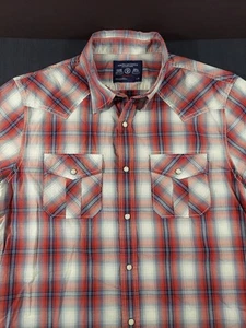 American Eagle Vintage Fit Kurzarm Pearl Snap Western Hemd Large kariert - Bild 1 von 12