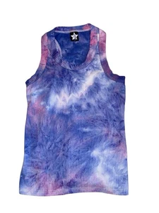 Pixie Lane Girls Ribbed Tie Dye Racerback Tank Top Size 9-10 - Picture 1 of 3