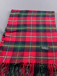 Vintage Burberrys Nova Check 100% Lambswool Scarf 90s Tartin  - Picture 1 of 9