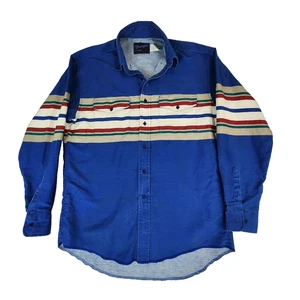 Vtg Wrangler Brushpopper Shirt X-Long Tails Multicolor Striped Size Larg 16.5-35 - Picture 1 of 16