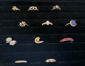 Konvolut: 11 Ringe - mit Steinen -  925er Silber - Bild 1 von 6