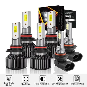 6PC LED Headlights High - Low+Fog Lights 6000K For Dodge Charger 2006-2008 2009 - Picture 1 of 15