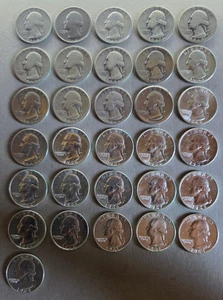 ¼ Dollar / Quarter Dollar / Washington Quarter 1934 - 1964 P 900erSilber - Bild 1 von 16