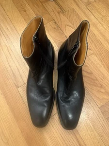 Magnanni Donosti Mens Ankle Side Zip Boots Black Leather Men’s Size 10 D Neiman - Picture 1 of 6