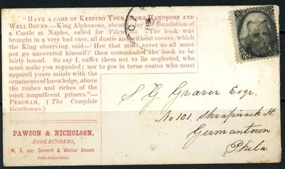 Scott 87 Used on Cover US 1868 Jackson Grilled SCV $250+ - Image 1 of 2