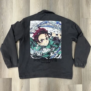 Primitive X Demon Slayer Jacket Large Gray Tanjiro Kamado Limited Mens - Picture 1 of 7